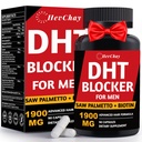 DHT Blocker for Men | Extra Strength Saw Palmetto & Biotin Hair Growth Supplement - Hair Growth Vitamins - Hair Regrowth - Natural Hair Loss Supplements for Men - Proprietary Herbal Blends,1 Pack