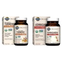 Garden of Life Organics Extra Strength 120 Tablets Turmeric Inflammatory Response with 60 Ashwagandha Stress, Mood & Energy Support Tablets