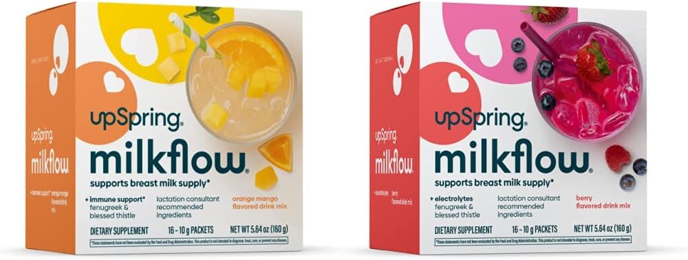 UpSpring Milkflow Electrolyte Amning Supplement Drink Mix med bukkehorn