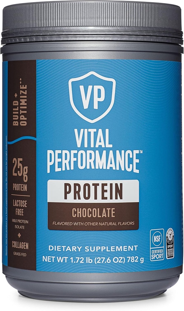 Vital Proteins Performance Powder, Collagen Peptides & Protein Isolate Powder, NSF Certified for Sport, Chocolate, 1.72lb