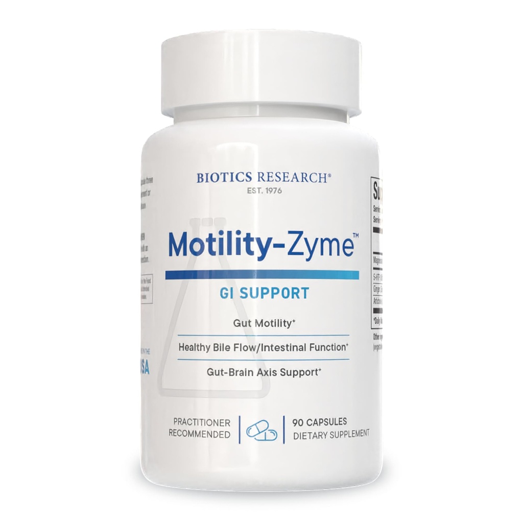 BIOTICS RESEARCH Motility-Zyme™ - Professional-Grade Digestive Support Formula - with Artichoke Extract, Ginger, 5-HTP & Magnesium Citrate - Non-Laxative Gut Motility Support