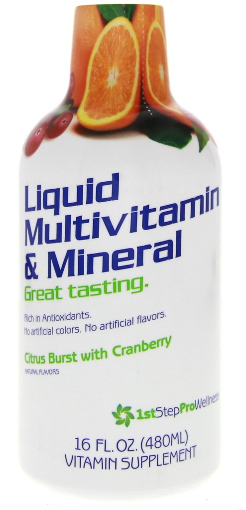 1st Step Pro-Wellness Liquid Multi-Vitamin and Mineral Supplement, Citrus Burst, 16-Ounce Bottles