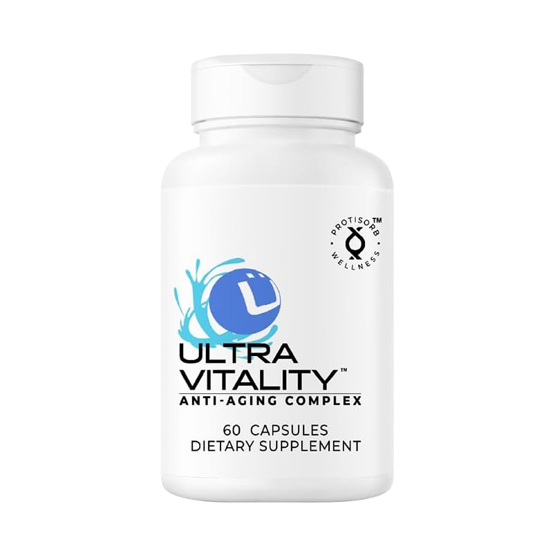 UltraVitality Longevity Support Formel - Fisetin, Curcumin, Quercetin & Beta- Glucan - Understøtter cellular & kognitiv sundhed sund aldring - 60 kapsler