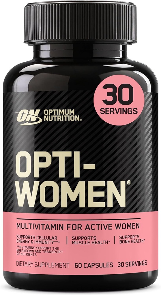 Optimum Nutrition Opti- Women Daily Multivitamin for Women, Immunity Support with Iron, 30 Day Supply, 60 Count, (Packaging May Vary)