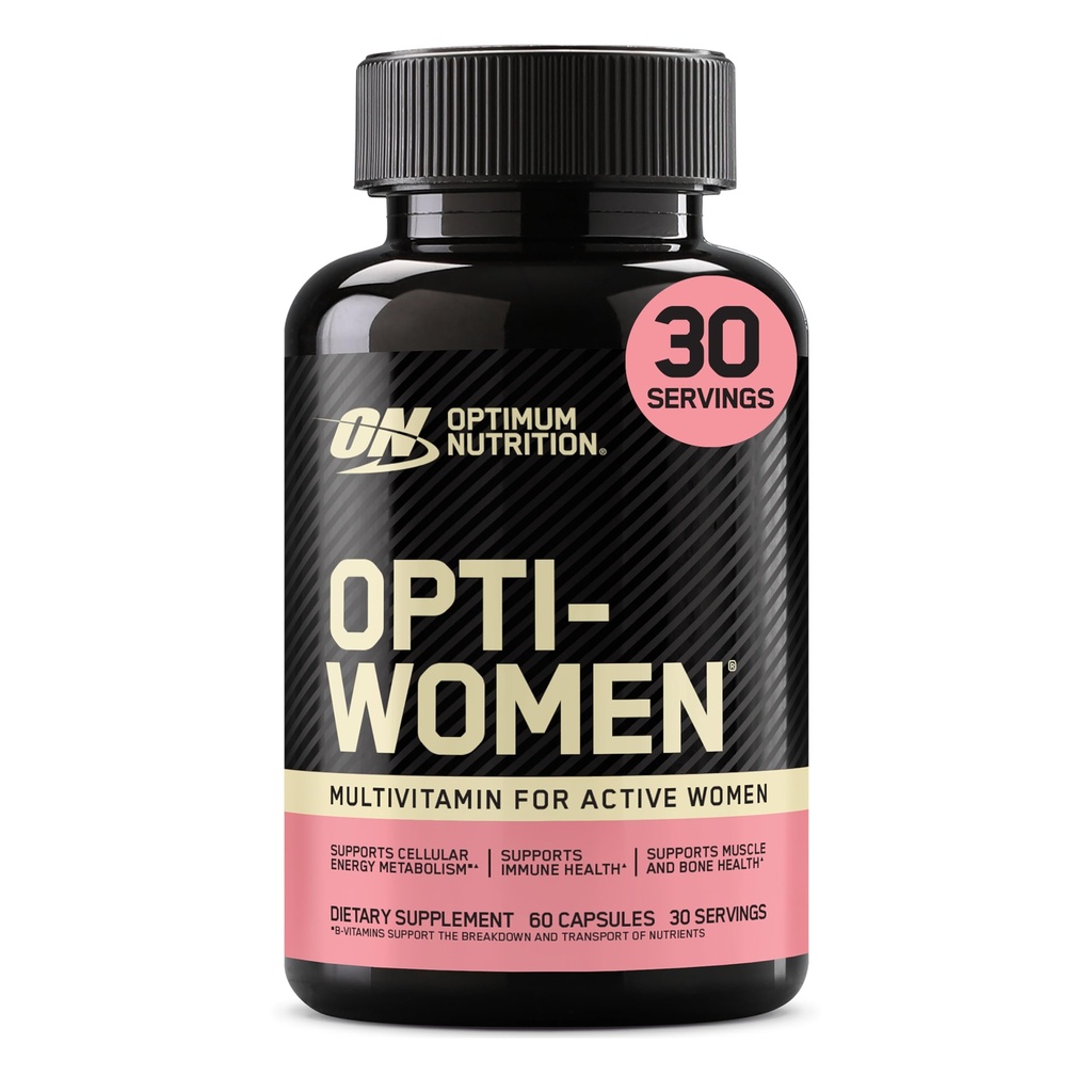 Optimum Nutrition Opti- Women Daily Multivitamin for Women, Immunity Support with Iron, 30 Day Supply, 60 Count, (Packaging May Vary)
