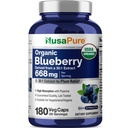 NusaPure blåbær Koncentrat 20,000mg - 180 Veggie Powder caps (ekstrakt 30: 1, 100% Vegetarisk, Non- GMO)