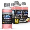 Pedialyte AdvancedCare Plus Electrolyte Hydration Drink | Has 33% More Electrolytes and Has PreActiv Prebiotics | Raspberry Lemonade | 1 Liter, Pack of 4