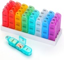 Månedlig Pill Organizer, 31 Dag Pill Dispenser 3 gange om dagen med lille Pill Box, 4 Uge Pill Container til vitaminer, fiskeolie, tillæg og medicine- BPA Gratis, Let at bruge