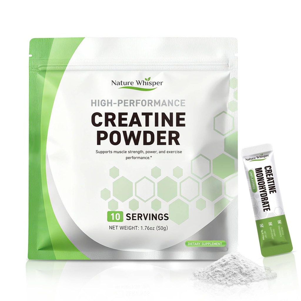 Creatine Monohydrate Powder Travel Packs, 5000mg Micronized Pure Creatine for Men & Women Muscle Growth & Energy, On-The-Go Creatine, Sugar-Free, Vegan, Unflavored (10 Servings)