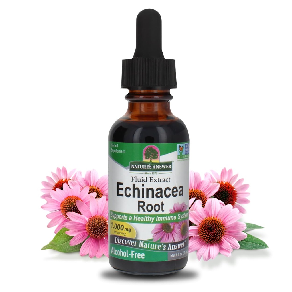 Naturens svar Echinacea Alkohol Free Extract 1 Fluid Ounce Measures 124; Promoes total wellness Measures 124; Natural ImmunoBooster Measures 124; Inflammatorisk Reducer