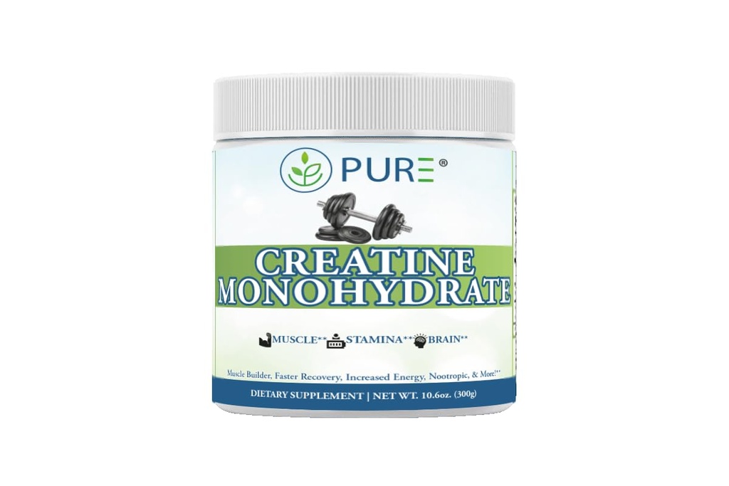 PURE® Creatine Monohydrate Powder - 300g, 60 Servings Unflavored Micronized Creatine for Muscle Growth, Strength & Recovery - 5g Per Serving - Lab Tested, Non-GMO, Made in USA