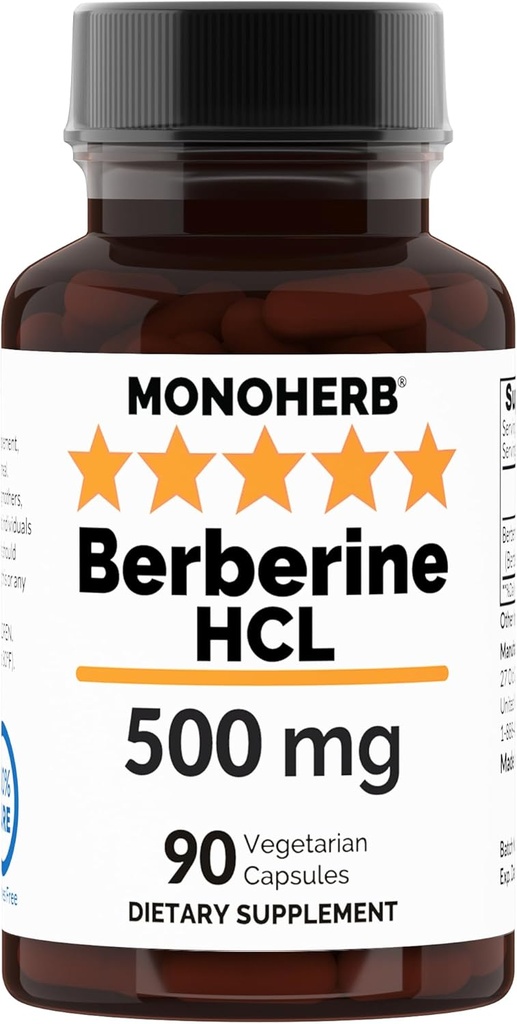 MONOHERB Berberine HCL 500 mg - 90 Veg kapsler