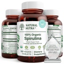 Natural Nutra 100% USDA Organic Spirulina Tablets, Hjælper Opretholdelse Krop Fedtstoffer, Fremme Leversundhed, Fremme Immunsystemet, Hjælper Forbedre Metabolisme, Fremme Immunitet, 300mg, 100 Vegan Tablets
