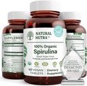 Natural Nutra 100% USDA Organic Spirulina Tablets, Hjælper Opretholdelse Krop Fedtstoffer, Fremme Leversundhed, Fremme Immunsystemet, Hjælper Forbedre Metabolisme, Fremme Immunitet, 300mg, 100 Vegan Tablets