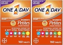 ONE EN DAG Kvinder 's Petites Multivitamin, tillæg med vitamin A, C, D, E og zink til immunforsvar, B vitaminer, biotin, folat (som folinsyre) & mere, Tablet, 160 Greve (pakke med 2)