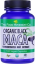 FØDEVAREBEVÆGELSER CO. Sort Maca 500mg 60 Kapsler - Økologisk, ikke-GMO, Vegan, Gluten Free- Black Maca Root Supplement for hele kroppen Wellness