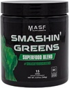 MASF Kosttilskud Smashin 'Greens Superfood Organic Blend - 15 Serveringer - Boost Energy, Immun Support, fordøjelsessundhed med økologisk hvedegræs, Spirulina, Chlorella - NSF Certified