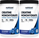 Nutricost Creatine Monohydrate Powder (Blue Raspberry), 500 Grams (1.1 LBS) (Pack of 2)