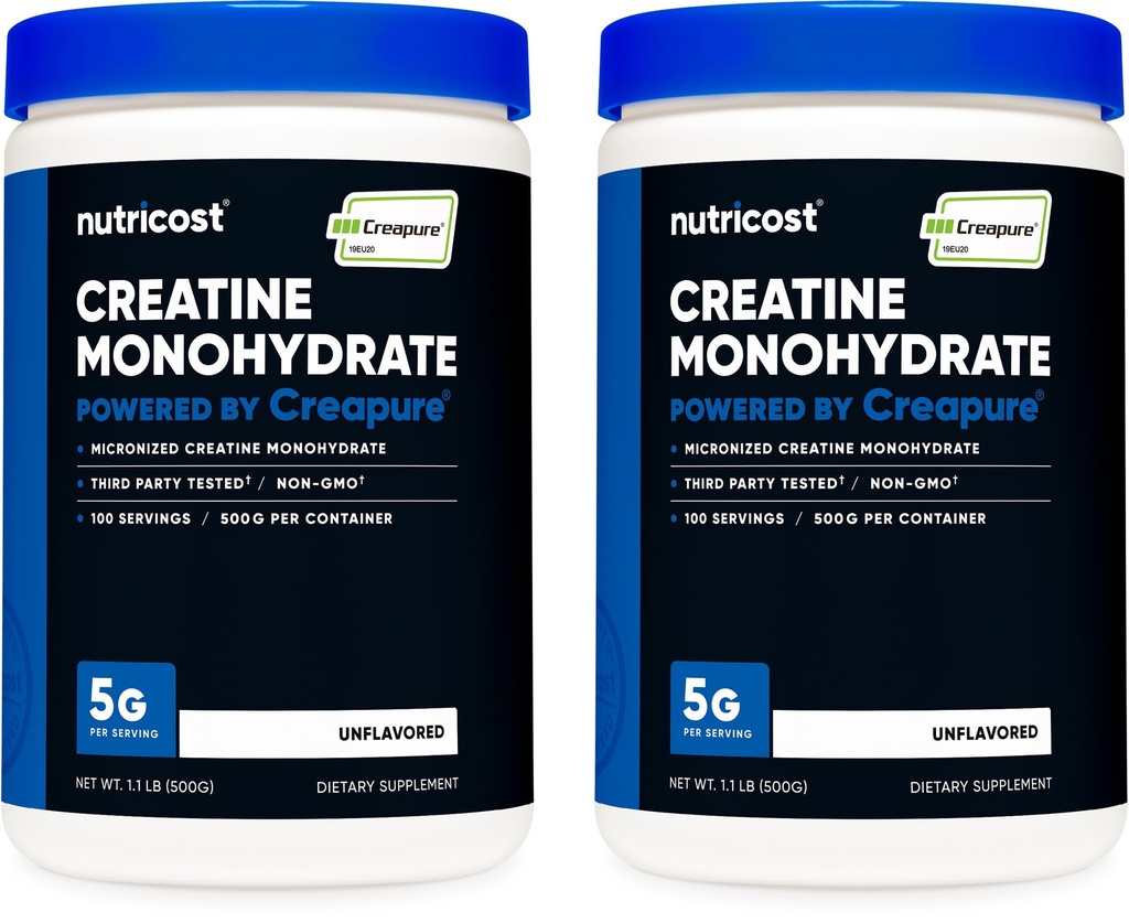Nutricost Creapure® Creatine Monohydrate 500 Grams (Pack of 2)