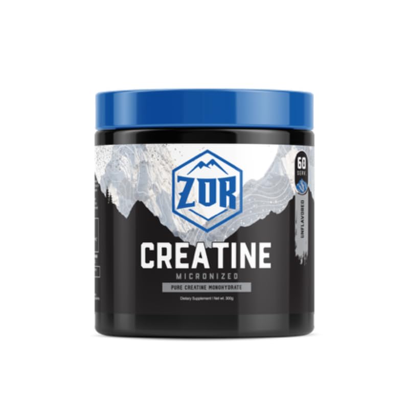 ZOR Micronized Creatine Monohydrate Powder 5000mg – Pure, Unflavored, Sugar-Free, Non-GMO – Supports Muscle Growth, Strength, Recovery & Endurance – 60 Servings