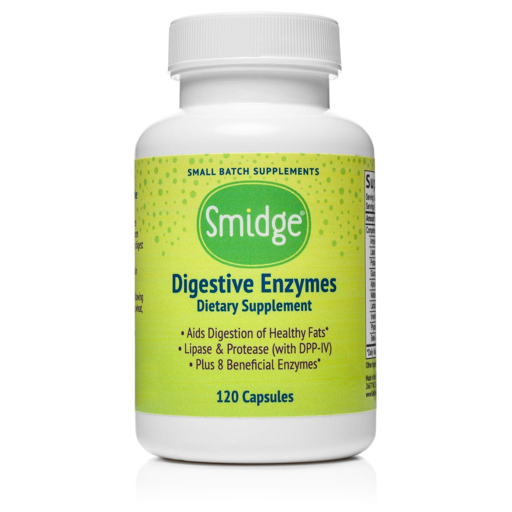 Smidge® Digestive Enzymes – Comfy Digestion – Lipase & Protease – 120 Capsules