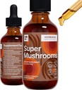 Super Mushrooms 8- in1 - 2 fl oz Liquid Extract - Brain Booster & immunsupport Drops - Reishi, Lions Mane, Cordyceps, Chaga, Mitake, Tyrkiet Tails, Shiitake, Agaricus - High Potency - 45-Day Supply