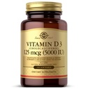 Solgar Vitamin D3 (Cholecalciferol) 125 MCG (5000 IE), 100 Softgels - Hjælper bevare sunde knogler & tænder - immunsystemet support - ikke GMO, Gluten- fri, Dairy Free - 100 Servere