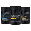 Sports Research Magtein Magnesium L- Threonate Capsules (2000mg, 90 Capsules), Vegan Vitamin D3 + K2 w / Organic Coconut Oil (5000iu VIT. D 100mcg Mk7 VIT. K, 60 Softgel) og L- Theanine (200mg, 60 ct)