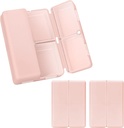 FEST Daily Pill Organizer, 2 Pcs 7 Compartments Portable Pill Case Travel Pill Organizer, [Folding Design] Pill Box for purse Pocket til at holde vitaminer, torsk lever olie, kosttilskud og medicin-Pink