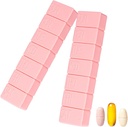 Sanderala 2Pack Weekly Pill Organizer, Ekstra store 7 dage Pill Cases, Daily Pill Box for Fish Oil, Calciumtabletter Kosttilskud og andre vitaminpiller