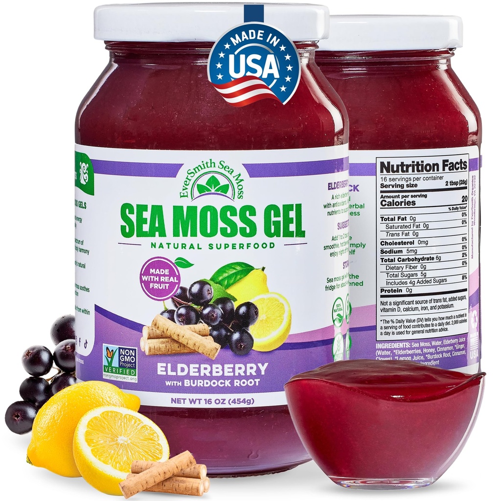 Fremstillede Irish Sea Moss Gel Budding124; Lavet i USA Budding124; Rich in Vitamin & Minerals