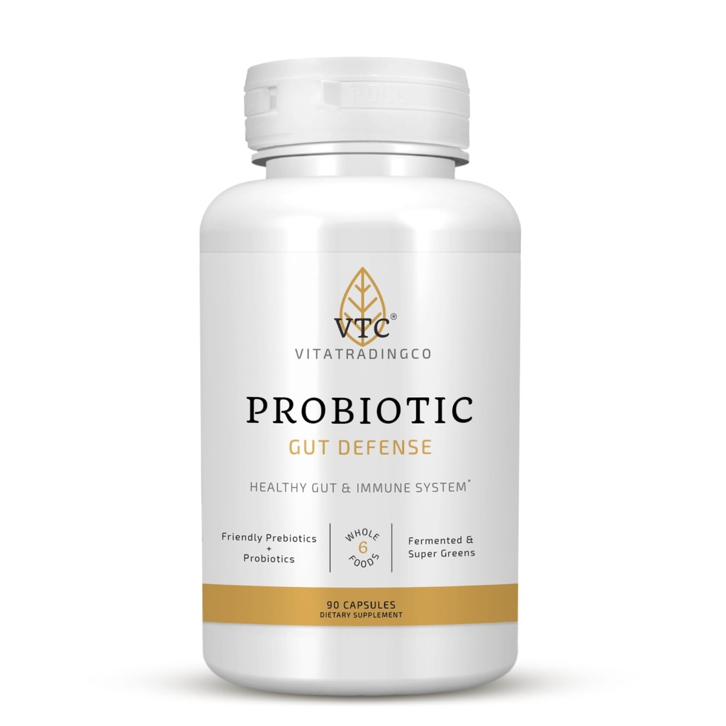 VTC VitaTradingCo. Probiotisk Gut Defense Note 124; Probiotika og Prebiotika til Gut Health & Digabestice