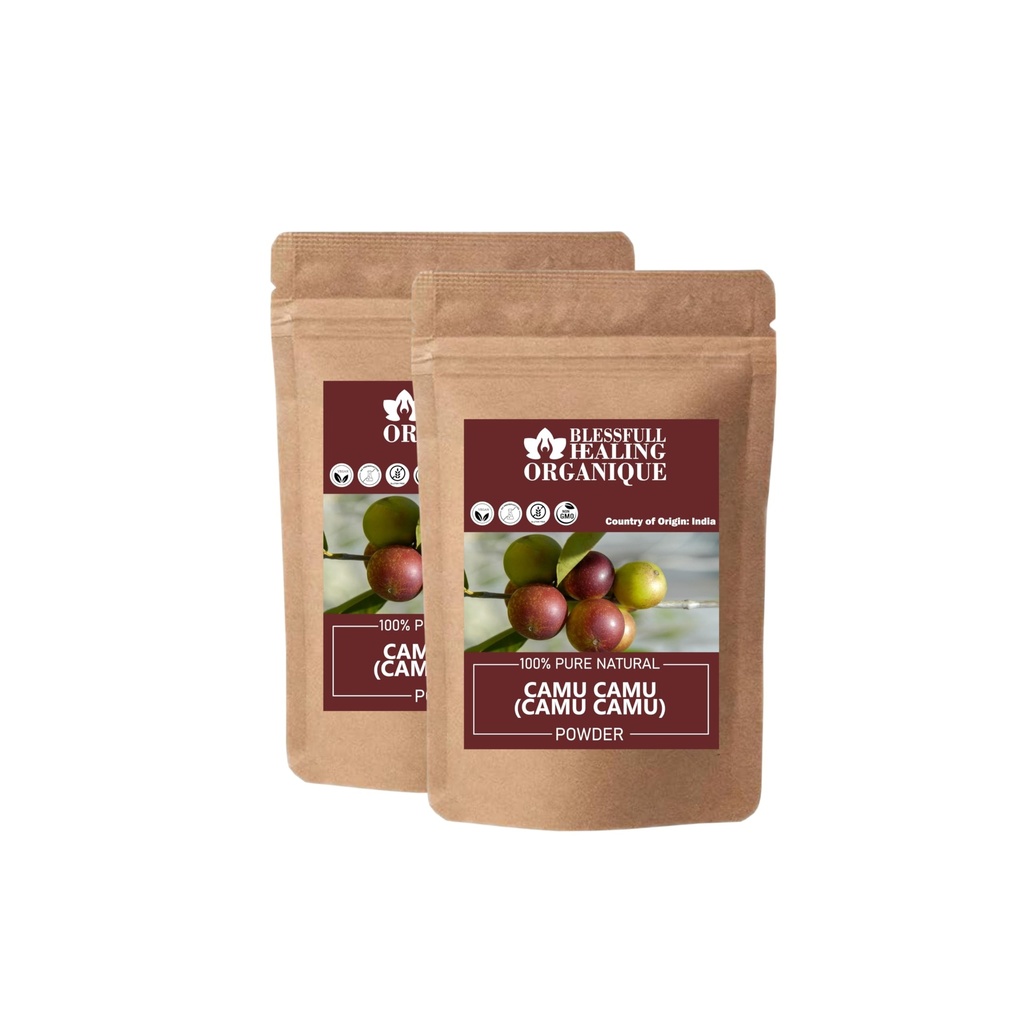 Blessfull Healing Organic Camu Camu Powder 100% Pure Natural 100 Gram (3.52 oz) Each (Pack of 2) = 200 Grams, Vegan