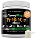 TummyWorks Probiotisk pulver til hunde & katte. Probiotika til fordøjelsessygdomme, immunforsvar, diarré, gas, kløende og sæsonbetinget allergi. Med fordøjelsesenzymer & Prebiotika. Lavet i USA - 160 Scoops