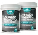 NaturaLife Labs Probiotics 70 Billion CFU – 15 Strains + Organic Prebiotic & Postbiotic 3-in-1 – Gut & Digestive Support – Supports Occasional Bloating – Women & Men – Vegan – 30 Caps (2 Pack)