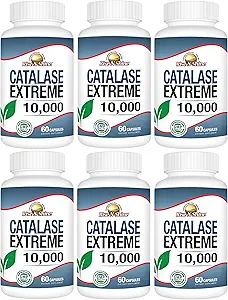 Rise- N- Shine Catalase Extreme Supplement 10.000 med Saw Palmetto, Biotin, Fo- Ti, PABA - Hårtilskud til stærkt hår - 360 kapsler - Pakning med 6 (180-dages forsyning)