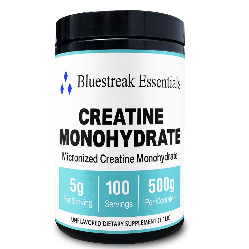 Creatine Monohydrate Micronized Powder Unflavored 500G, 5000mg Per Serv (5g), 100 Servings
