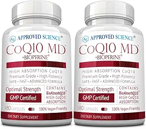 Godkendte Science ® CoQ10 MD - Extra Strength 300mg Pure CoQ10 med BioPerine ® til hurtigere absorption - Optimal support - 6 måneders forsyning