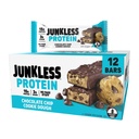 JUNKLESS Chocolate Chip Cookie Dough Protein Bars | 15g Protein, No Added Sugar, High Fiber, Gluten Free | Healthy Snack for Kids & Adults | 12 Bars