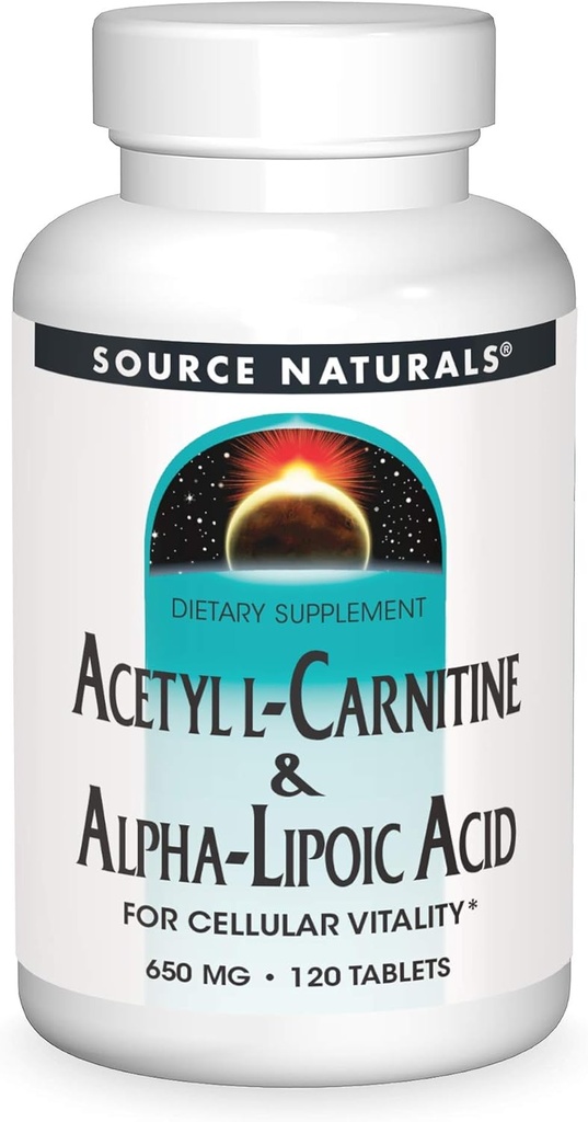 Source Naturals Acetyl L- Carnitin & Alpha- Lipoic Acid 650mg- 120 tabletter