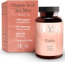 Organic Irish Sea Moss Kapsler med Burdock Root, Bladderwrack og Bioperine Black Pepper - at støtte energi, Gut Sundhed, Thyroid & Anti Aging - Vegan - 90 ct