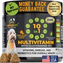 Gogipet Premium 10 i 1 Hund Vitamin Multivitamin Chewable med Probiotika til Gut Sundhed, Hund Vitamin og Kosttilskud w / C-vitamin & Glucosamin til fælles støtte (Peanut Butter & Pumpkin Flavor)