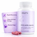 Mars Nitric Oxide Capsules with L-Arginine & L-Citrulline, Pre Workout Nitric Oxide Supplement for Men, Blood Flow & Circulation Support, 60 Capsules