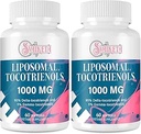 Liposomal tocotrienoler Supplement 1000mg, E-vitamin, avanceret formel med 95% delta- tocotrienoler og 5% Gamma- tocotrienoler - 60 Softels (2 flasker)