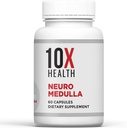 10X Sundhed Neuro Medulla Brain Supplement - Nootropics Brain Support Supplement til hjerne, hukommelse og fokus - hukommelse kosttilskud med vitamin B1 & B3, zink, Ginkgo Biloba & mere - 60 kapsler