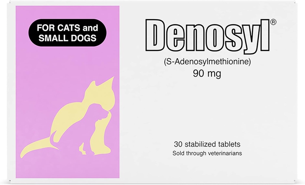 Nutramax Denosyl Lever- og hjernesundhedstillæg til små hunde og katte, Med S- Adenosylmethionin (SAME), 30 tabletter