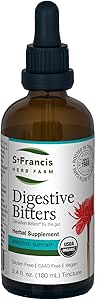 St. Francis Herb Farm - Digestive Bitters 100ml - Herbal Supplements - Organic, Non GMO, Vegan, Gluten Free, Dairy Free
