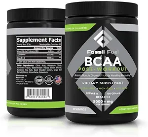 Fossil Fuel BCAA Sugar- Free Post- Workout Powder med BCAA 's, Glutamin, Vitamin B6 Efter træning, Aminosyrer til muskel inddrivelse, Endurance og Hydration, Honeydew Watermelon (30 Servere)