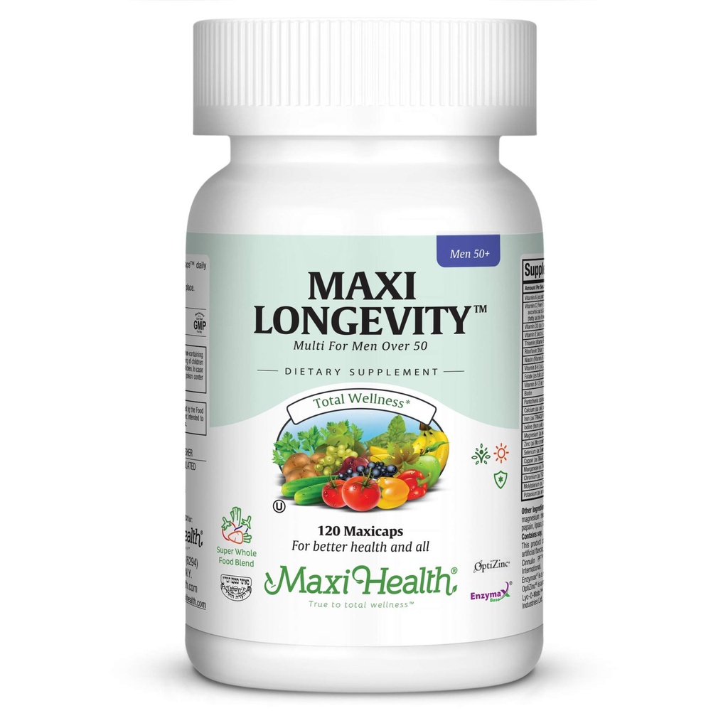 Herre Multivitamin 50 Plus - Daglig Multivitamin til mænd Over 50 med B12-vitamin, A, D, C, Zink, Magnesium & mere - Energi, immunforsvar & hjertets support Herre Multi Vitaminer - Non- GMO - 120 kapsler