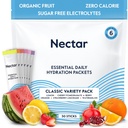 Nectar Hydration Pakninger - Elektrolyter Powder Pakninger - Sukker Free & 0 Calorie - Økologisk frugtvæske Dagligt IV Elektrolyter Pulver til Dehydrering Relief og Rehydrering (Variety 30 Pack)